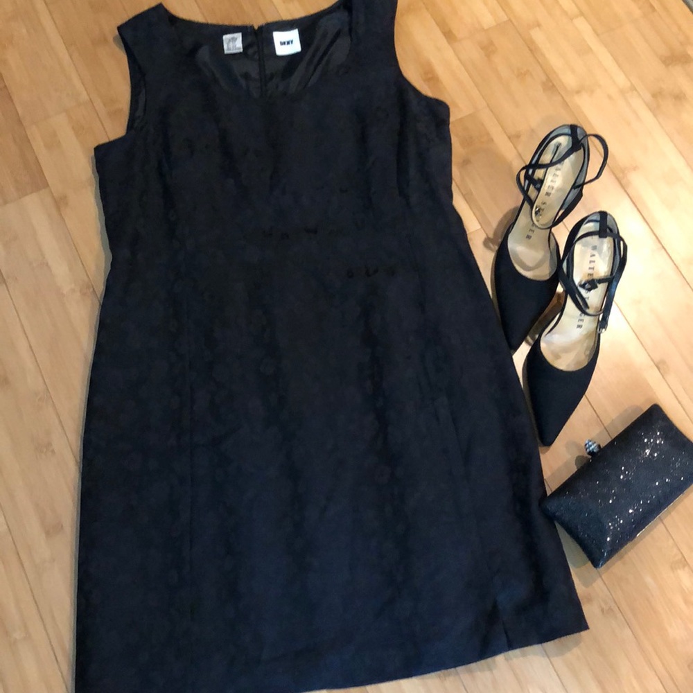 DKNY black shift dress